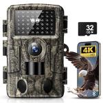 WiFi Trail Camera, 4k 60MP Game Camera with Night Vision