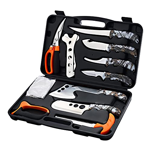 12 Piece Deer Hunting Knife Set for Field Dressing