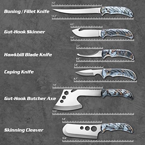 12 Piece Deer Hunting Knife Set for Field Dressing