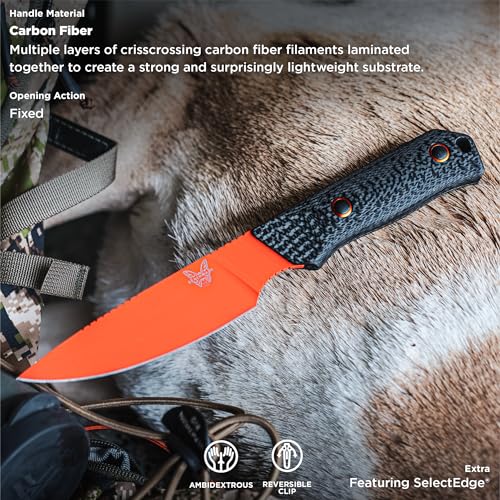 Benchmade Hunting Knife with Black Carbon Fiber Handle