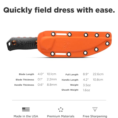 Benchmade Hunting Knife with Black Carbon Fiber Handle