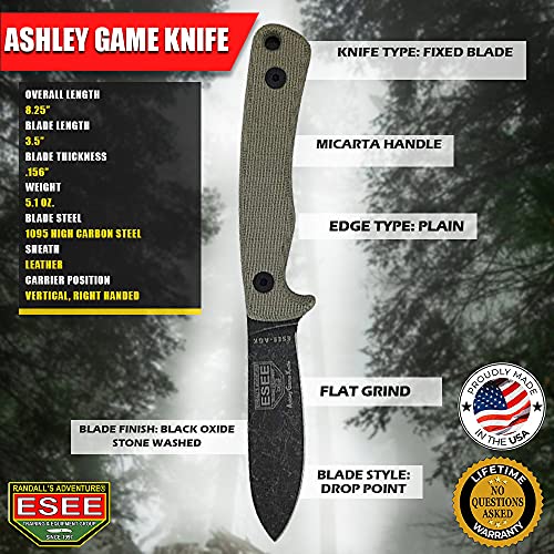 USA Made ESEE Knives Ashley Game Skinning Knife