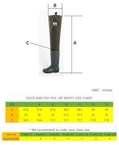 Green Duck and Fish Hip Wader Boots with Cleats