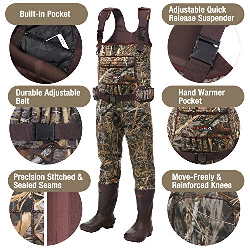 HISEA Neoprene Chest Waders with 600G Insulation