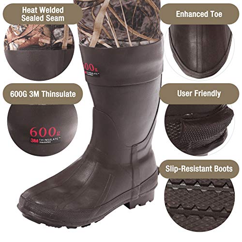 HISEA Neoprene Chest Waders with 600G Insulation