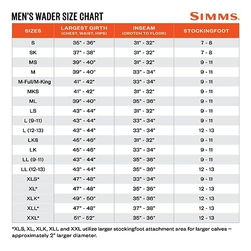 Simms Men's Tributary Stockingfoot Waders - Breathable, Waterproof - Large