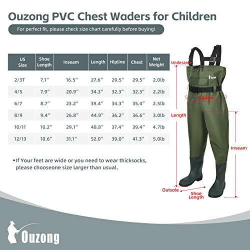 Youth Neoprene Kids Chest Waders for Hunting & Fishing