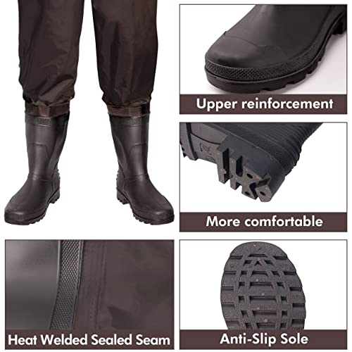 Waterproof Chest Waders with PVC Boots for Men/Women