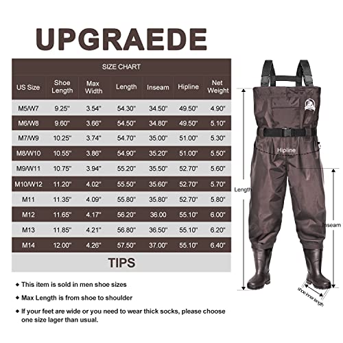 Waterproof Chest Waders with PVC Boots for Men/Women