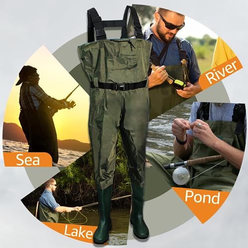 Waterproof Fishing Waders with Boots for Men Women