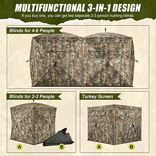 TIDEWE 3-in-1 See Through Hunting Blind - 4-6 Person