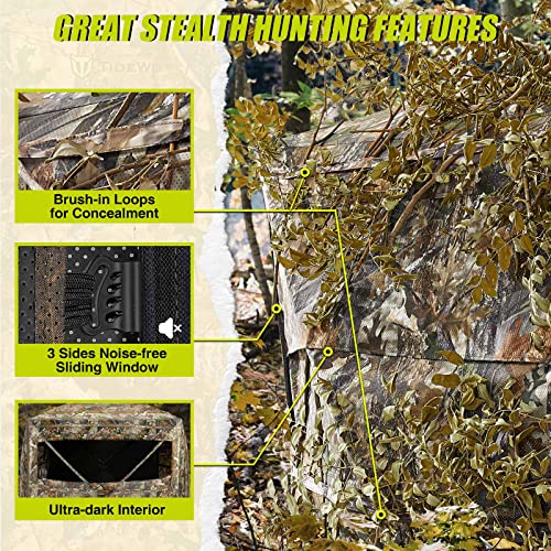 TIDEWE 3-in-1 See Through Hunting Blind - 4-6 Person