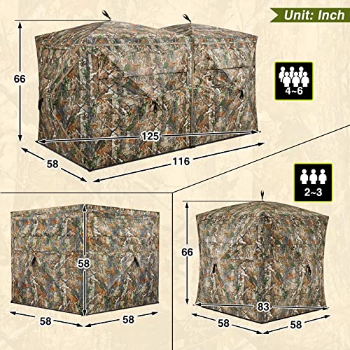 TIDEWE 3-in-1 See Through Hunting Blind - 4-6 Person