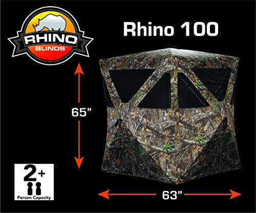 Rhino R100-RTE 2 Person Hunting Ground Blind, Realtree Edge