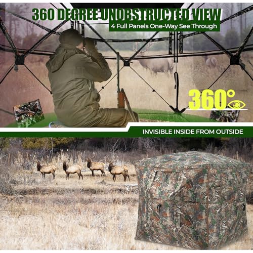 Camouflage Hunting Blind for 2-3 People, Full Open Door