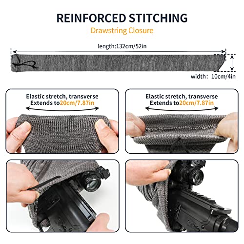 GUGULUZA 6-Pack Silicone-Treated Gun Socks, 54” Knit