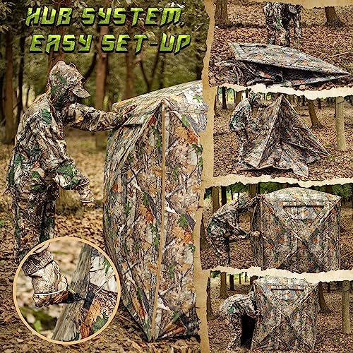 Lenotos 2-Person Pop Up Ground Blind for Hunting