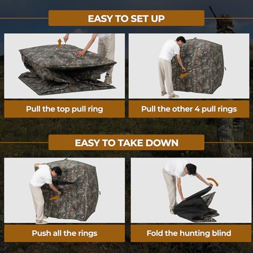 HUNTSEN 270° See Through Pop Up Ground Blind