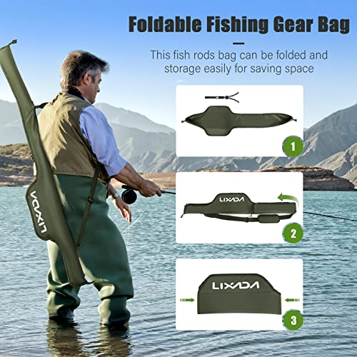 LIXADA Portable Folding Fishing Rod Case 55 Inch