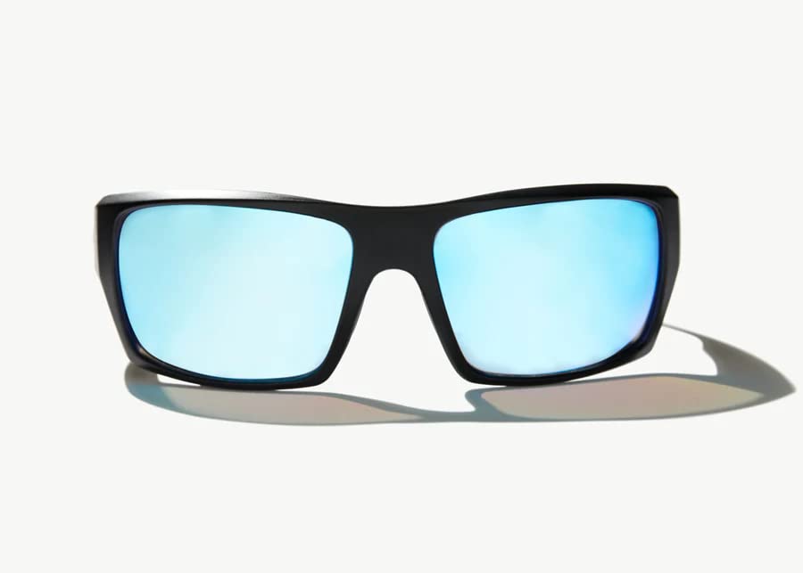 Nato Black Matte Sunglasses with Blue Mirror Lens