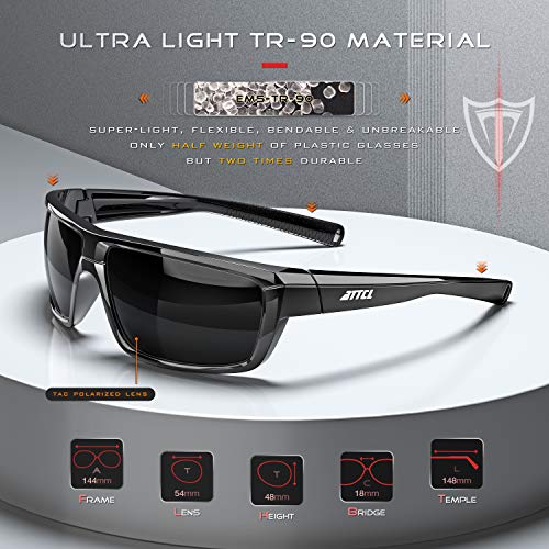 ATTCL Polarized Wrap Sunglasses Men Fishing Cycling Driving