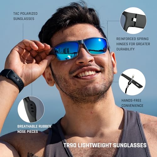 TOREGE Polarized Sports Sunglasses for Cycling, Running, Fishing