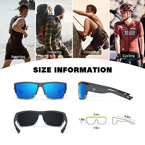 TOREGE Polarized Sports Sunglasses for Cycling, Running, Fishing