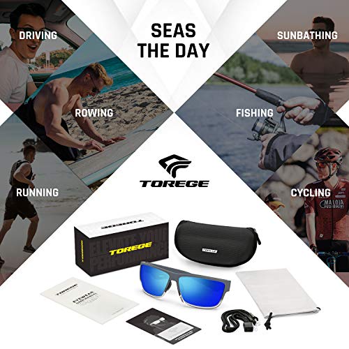 TOREGE Polarized Sports Sunglasses for Cycling, Running, Fishing