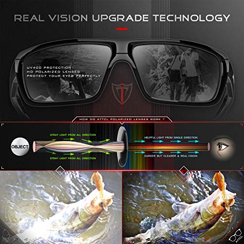 ATTCL Polarized Wrap Sunglasses Men Fishing Cycling Driving