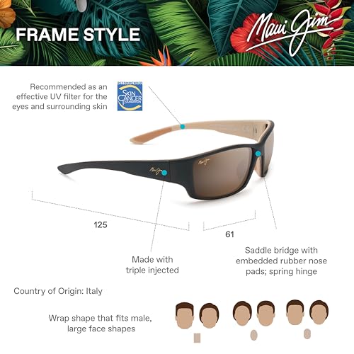 Maui Jim Men's Polarized Wrap Sunglasses