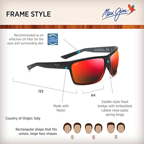 Maui Jim Alenuihaha Polarized Sunglasses, Burgundy Stripe/Hawaii Lava