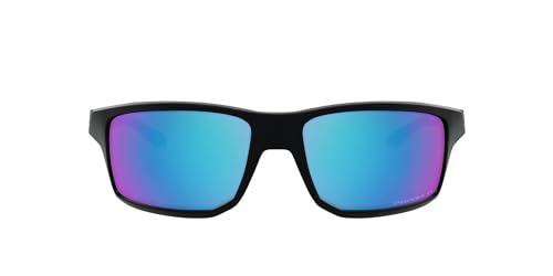 Oakley Men's Gibston Square Sunglasses, Black/Silver, Polarized