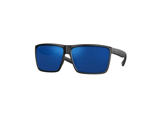 Costa Rincon Matte Black/Blue Mirror Sunglasses Bundle for Men