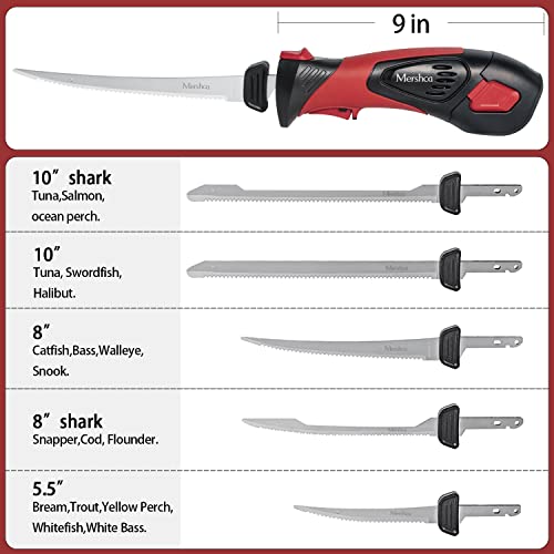 Electric Fillet Knife with Ti-Nitride S.S. Blades & Cooling Hole