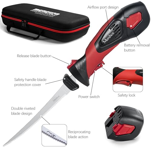 Electric Fillet Knife with Ti-Nitride S.S. Blades & Cooling Hole