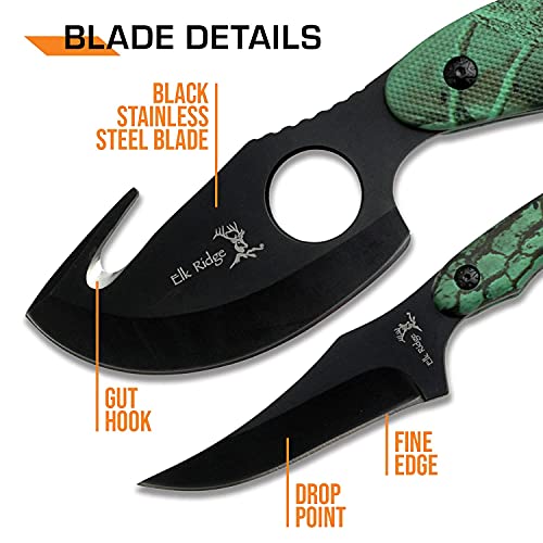 Elk Ridge 2-Piece Fixed Blade Knife Set - Hunting/Fishing