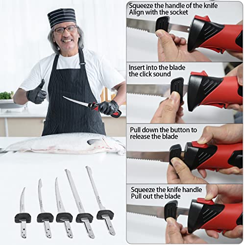 Electric Fillet Knife with Ti-Nitride S.S. Blades & Cooling Hole