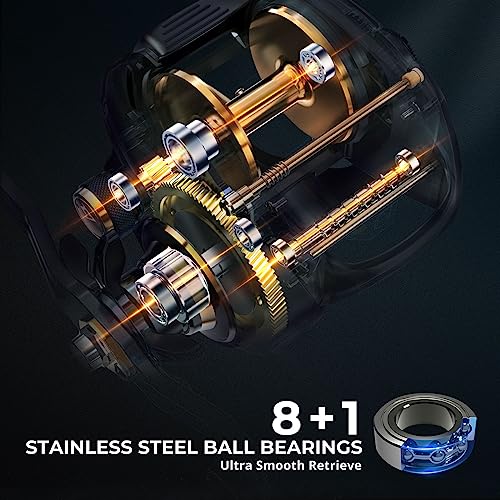 Piscifun Alijoz 400 Baitcaster Fishing Reel, 35Lbs Max Drag