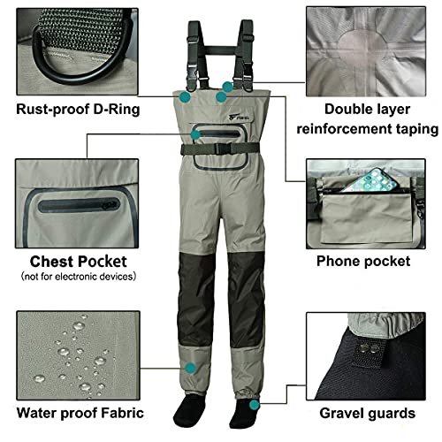 8 Fans Waterproof Breathable Chest Waders for Men/Women