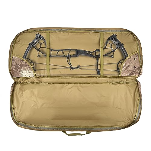 Silfrae Soft Camo Brown Compound Bow Case with Arrow Pocket