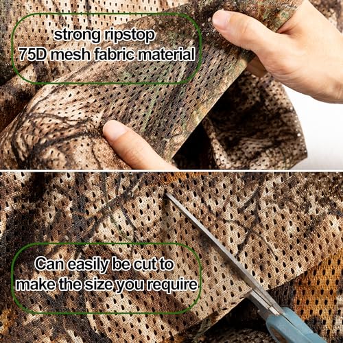 Camo Burlap 75D Camouflage Netting for Hunting Blinds