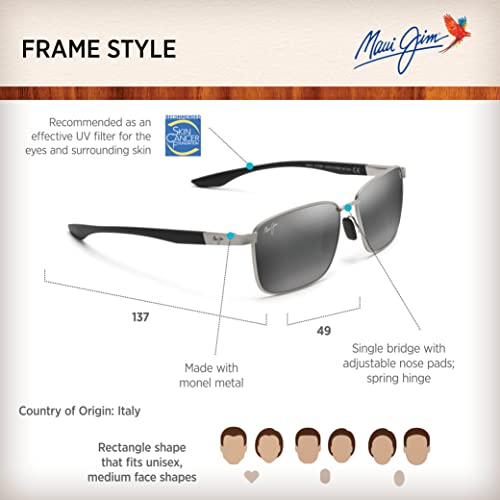 Maui Jim Kaala Polarized Sunglasses, Silver/Neutral Grey, Medium