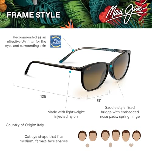 Maui Jim Women's Ocean Cat Eye Sunglasses, Polarized