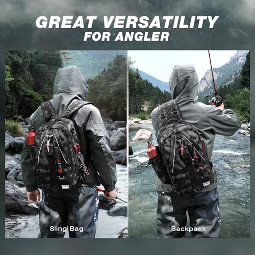 Ghosthorn Fishing Tackle Backpack Storage Bag - Outdoor Shoulder Backpack - Fishing Gear Bag Standard Incognito Camouflage