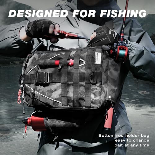 Ghosthorn Fishing Tackle Backpack Storage Bag - Outdoor Shoulder Backpack - Fishing Gear Bag Standard Incognito Camouflage