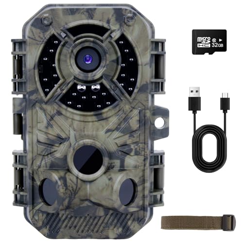 XJwecavi Trail Camera 32MP Night Vision HD