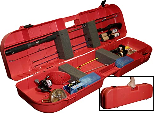 USA Made MTM IFB-1-30 Ice Fishing Rod Box, Red