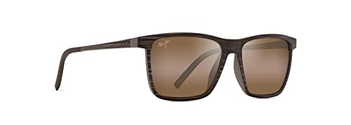 Maui Jim Polarized Sunglasses, Brown Stripe/HCL® Bronze, Large
