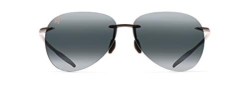 Maui Jim Polarized Rimless Sunglasses in Gloss Black