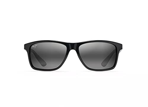 Maui Jim Men's Polarized Sunglasses, Black/Gray, Large